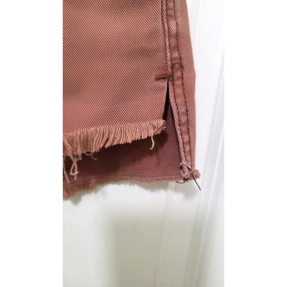 Free People Womens High-Rise Button-Fly Frayed Hem Shorts Size 25 Rust Brown Cot - Picture 4 of 6